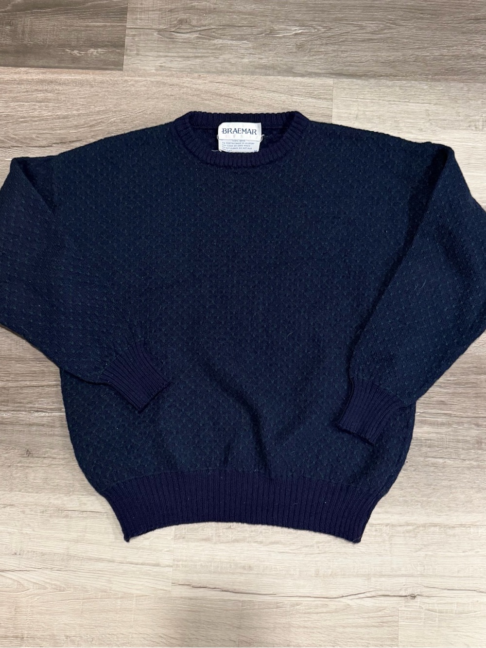 Vintage Braemar Men’s 100% Wool Blue/Green Sweater Size Medium